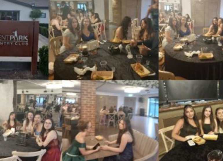 Students at year 13 prom in elegant wear